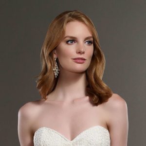 Martina Liana Cate Wedding Dress Sample Sale - Cate corset top wedding dress featuring linear lace and sweetheart neckline and a back zipper.