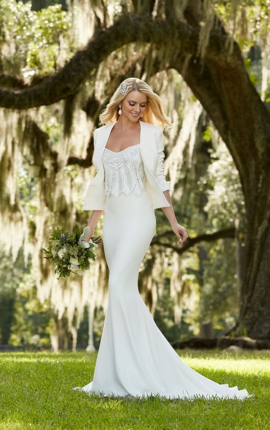 Martina Liana James Wedding Jacket - Tailored James silk jacket with button closures. Pairs perfectly with any Martina Liana bodice and skirt.