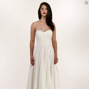 Tulle NY Parker Wedding Dress - Elegant silk chiffon A-Line wedding dress with a sweetheart neckline and a stunning draped bodice.
