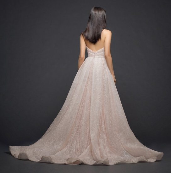 Romantic Lush Tulle Wedding Dress, Blush Shade Lace, Backless