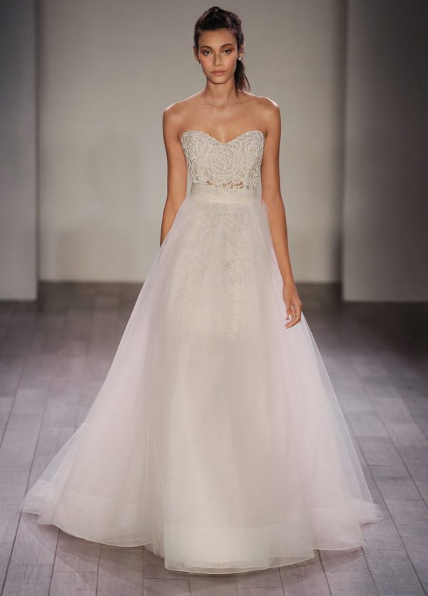 aline - detachable - skirt - strapless - beaded - bodice - jim - hjelm - 8613