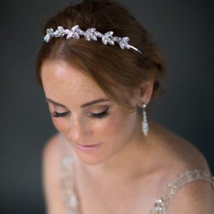 Gypsum bridal headpiece by Justine Couture