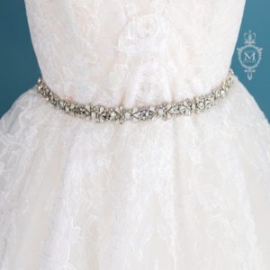 White whisper bridal sash by Justine Couture