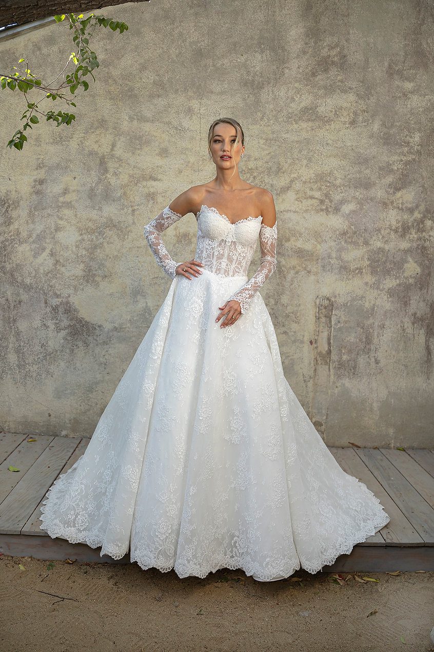 A-line Wedding Dresses With Detachable Sleeves, Country Wedding Dresses, Newest Bridal Gown A-line Wedding Dresses With Detachable Sleeves, Country Wedding Dresses, Newest Bridal Gown