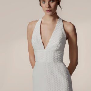 Jesus Peiro 2642 Wedding Dress - Fitted pencil skirt dress with a dramatic taffeta overskirt.